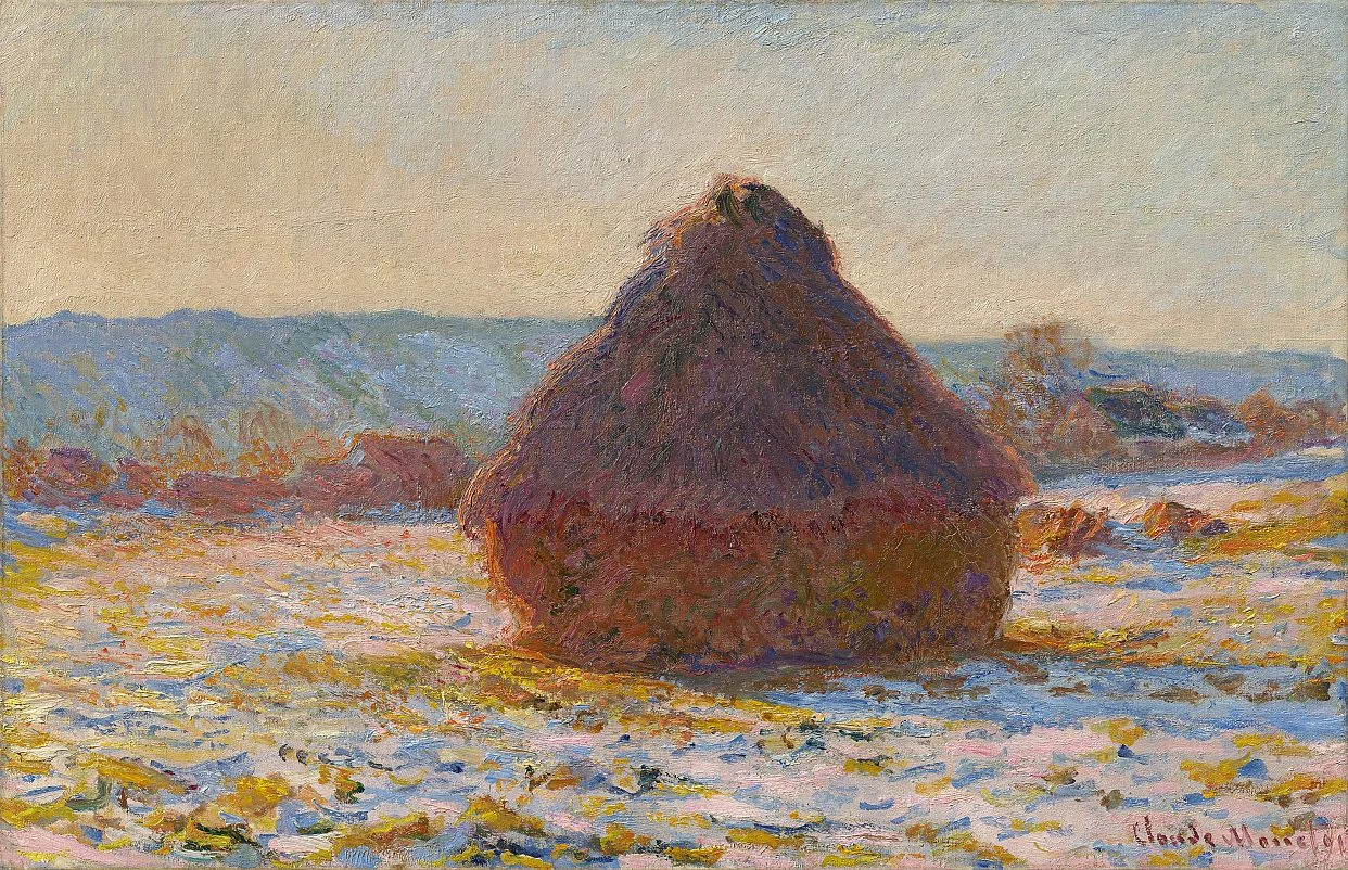 Meule, effet de neige, soleil