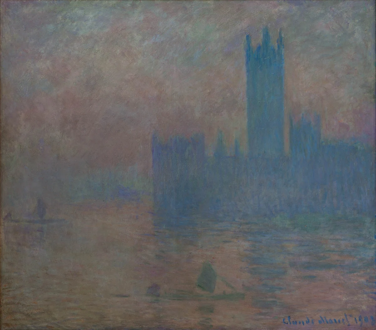Le Parlement de Londres, effet de brouillard