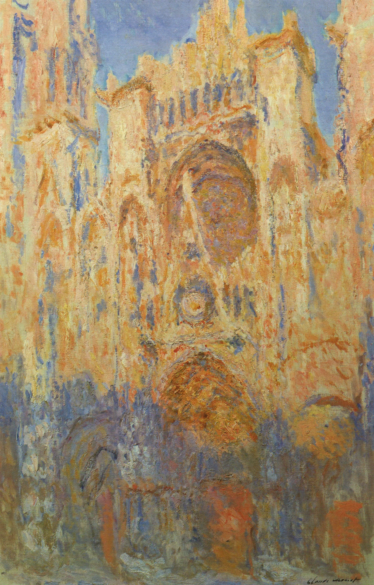 Cathédrale de Rouen, effet de soleil, fin de journée